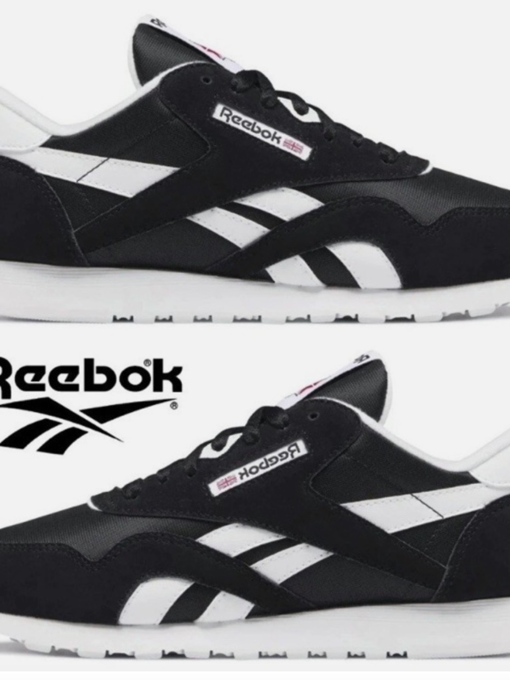 Reebok Classic Nylon Women’s Sneakers shoes 100009251/GY7194 Black/White Size 9